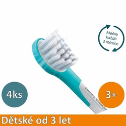 Philips Dětské zubní kartáčky od 3 let 4ks